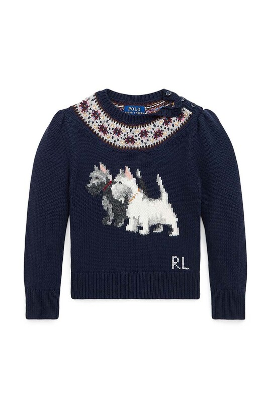 Детский хлопковый свитер Polo Ralph Lauren 312950806001 тёмно-синий AW24