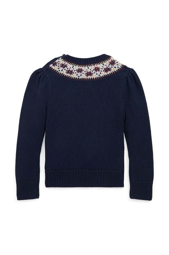Девочка Детский хлопковый свитер Polo Ralph Lauren 312950806001 тёмно-синий