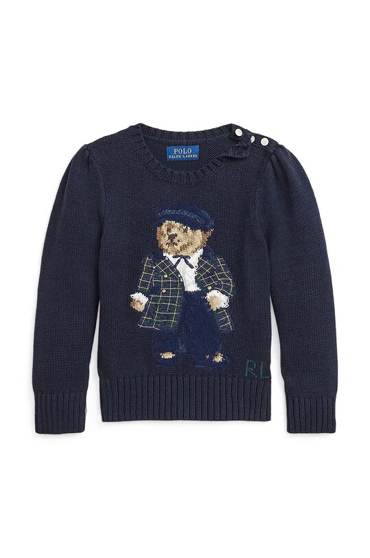 Детский хлопковый свитер Polo Ralph Lauren 312951750001 тёмно-синий AW24