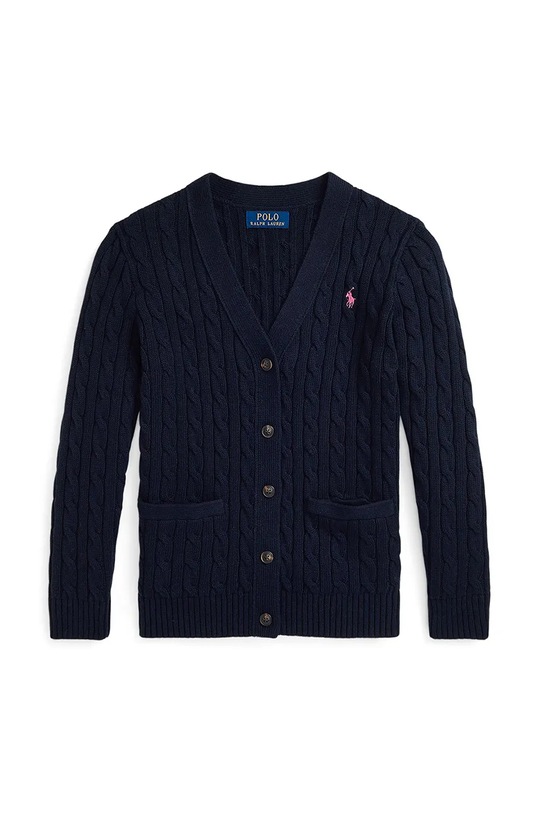 Detský bavlnený kardigan Polo Ralph Lauren 313950765001 tmavomodrá AW24