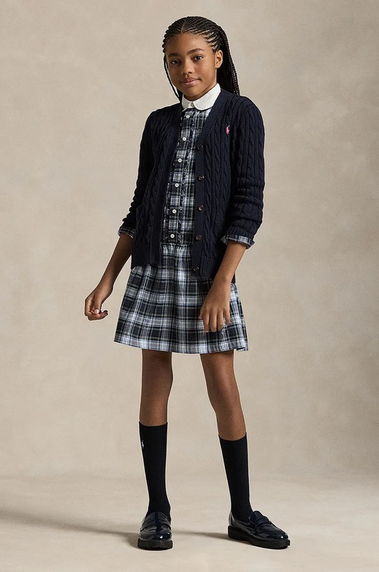 Detský bavlnený kardigan Polo Ralph Lauren 313950765001 tmavomodrá