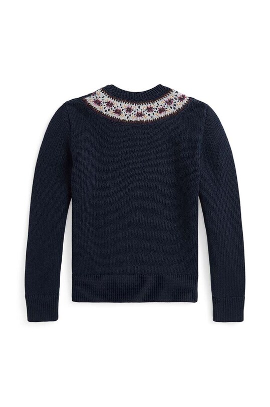 Fete Polo Ralph Lauren pulover de bumbac pentru copii 313950806001 bleumarin