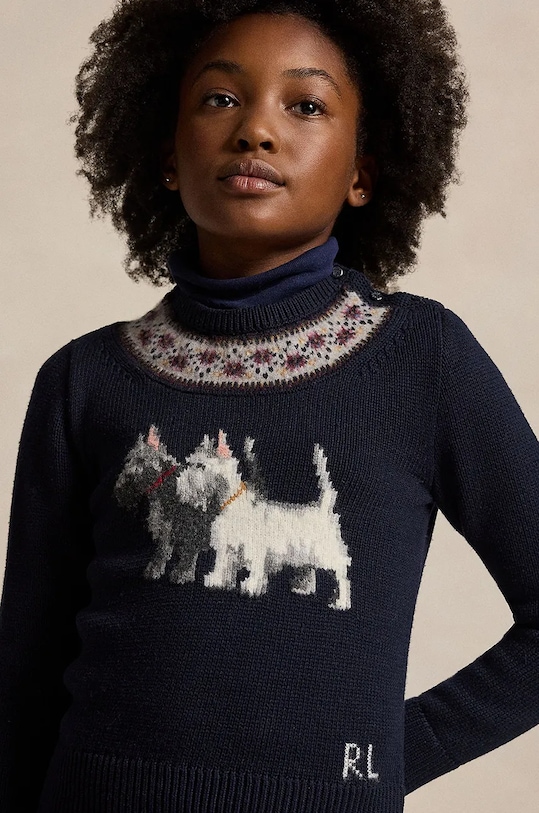 Polo Ralph Lauren pulover de bumbac pentru copii bleumarin 313950806001