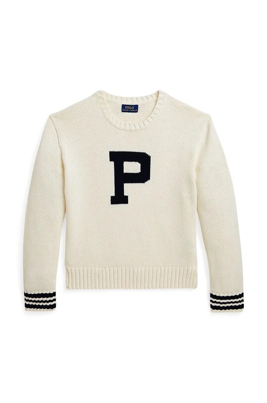 Детский хлопковый свитер Polo Ralph Lauren 313950814001 бежевый AW24