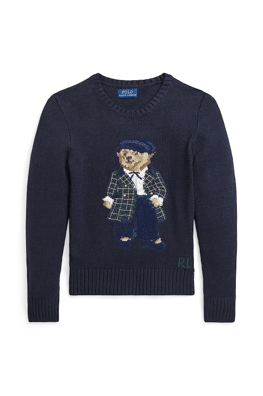 Detský bavlnený sveter Polo Ralph Lauren 313951750001 tmavomodrá AW24