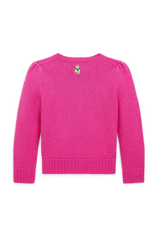 Polo Ralph Lauren kardigan wełniany dziecięcy 312950809001 różowy AW24