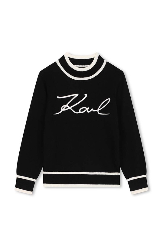 Karl Lagerfeld sweter z domieszką kaszmiru dziecięcy Z30218.114.150 czarny AW24