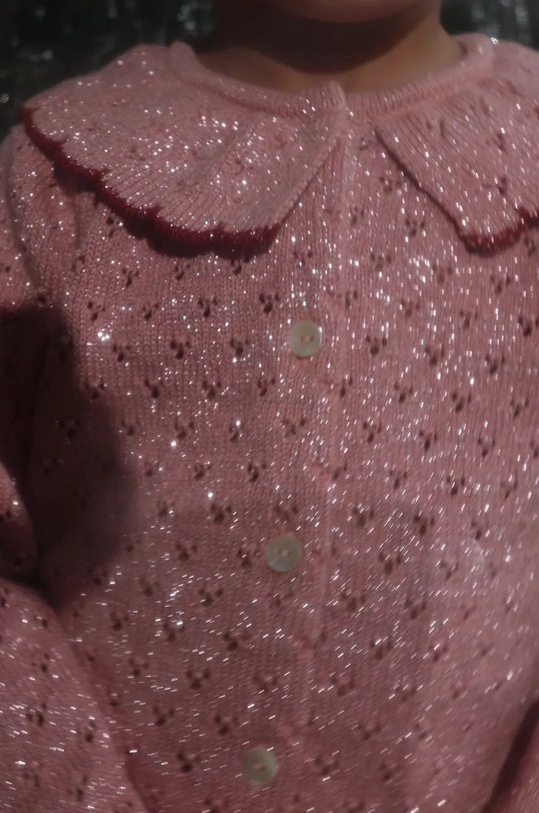 Konges Sløjd cardigan copii HOLIDAY KNIT CARDIGAN KS101994.G roz