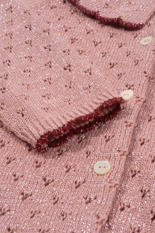Dječji kardigan Konges Sløjd HOLIDAY KNIT CARDIGAN roza KS101994.G