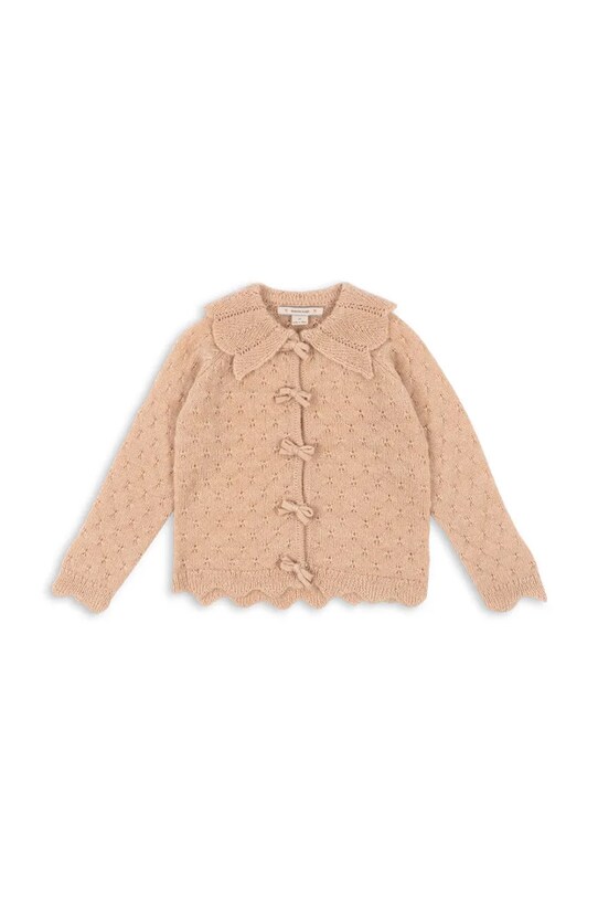 Детский шерстяной кардиган Konges Sløjd SMILLA KNIT CARDIGAN KS102108 оранжевый AW24