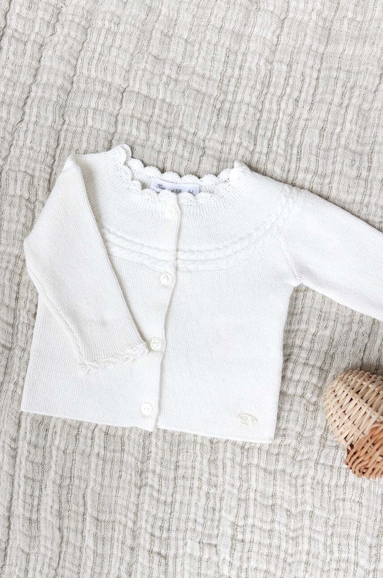 Tartine et Chocolat cardigan din amestec de lână pentru bebeluși uni bej TZ18000