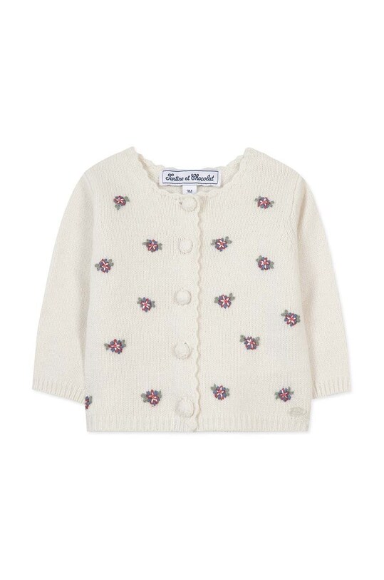 Kojenecký vlněný kardigan Tartine et Chocolat TZ18081.67.74 bílá AW24