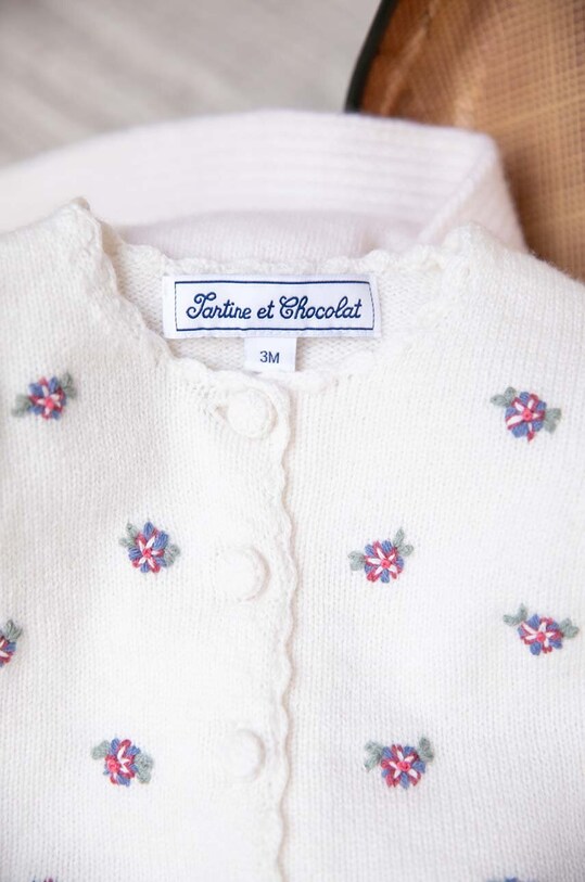 Kojenecký vlněný kardigan Tartine et Chocolat TZ18081.67.74 bílá