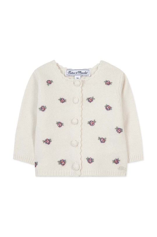 Tartine et Chocolat kardigan wełniany niemowlęcy TZ18081.80.94 biały AW24