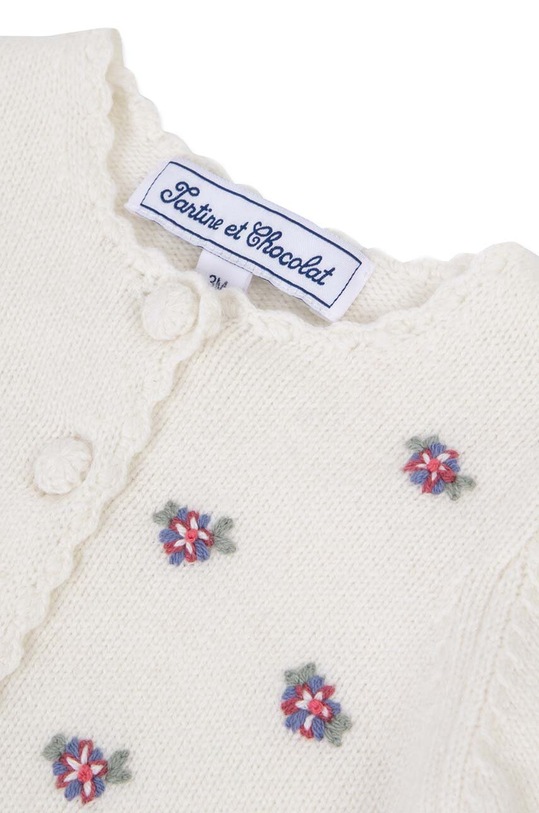 Kojenecký vlněný kardigan Tartine et Chocolat bílá TZ18081.104