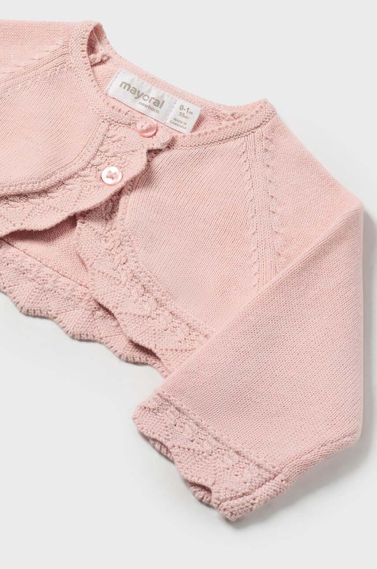 Dětský bavlněný kardigan Mayoral Newborn 307.2L.Newborn.9BYH růžová AW24