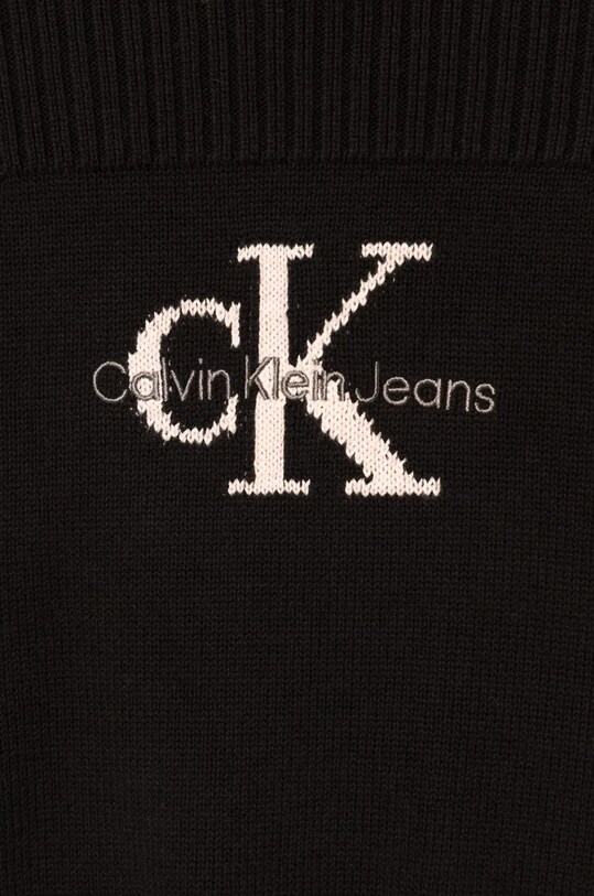 Детский хлопковый свитер Calvin Klein Jeans чёрный IG0IG02654.9BYH.