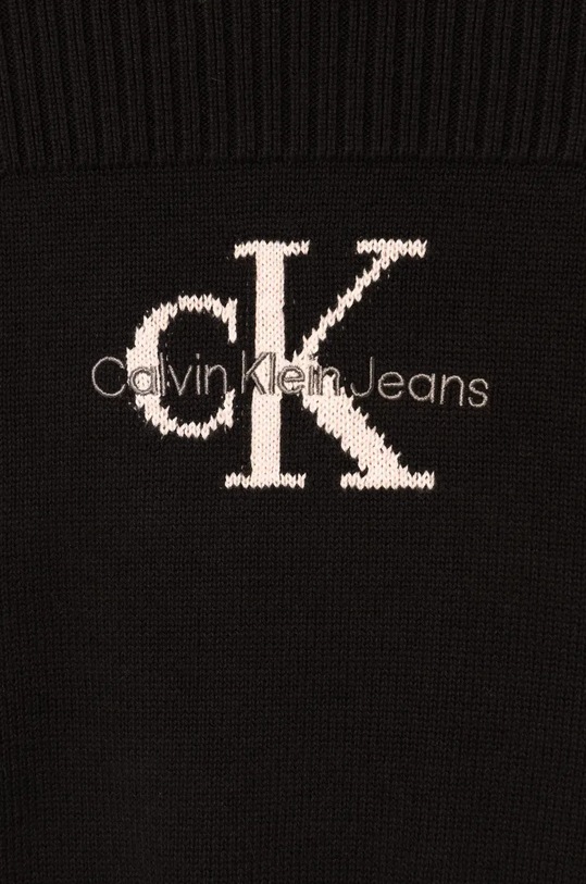 Дитячий бавовняний светр Calvin Klein Jeans чорний IG0IG02654.9BYH.