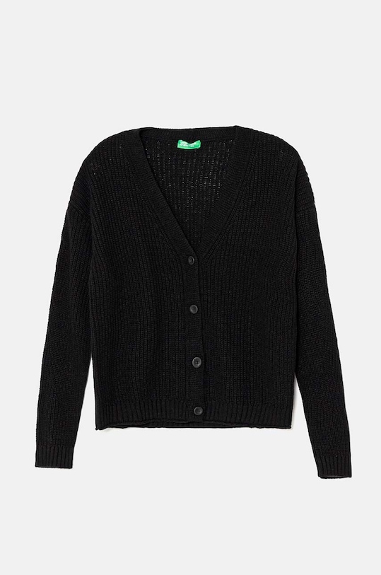 Дитячий кардиган з домішкою вовни United Colors of Benetton з додаванням вовни чорний 126WC601O.G.Seasonal