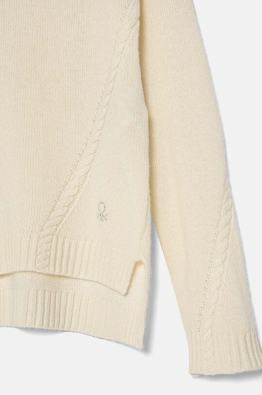 Девочка Детский шерстяной свитер United Colors of Benetton 1244C106X.G.Seasonal бежевый