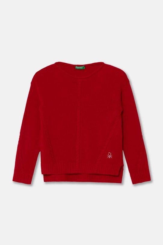 United Colors of Benetton sweter wełniany dziecięcy wełna czerwony 1244C106X.G.Seasonal