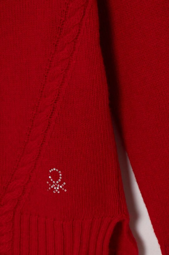 Fete United Colors of Benetton pulover de lână pentru copii 1244C106X.G.Seasonal rosu