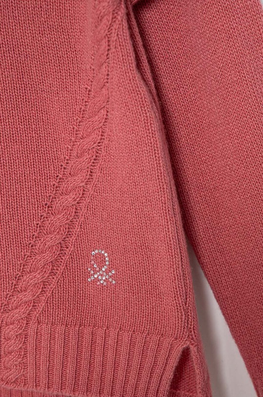 Dziewczynka United Colors of Benetton sweter wełniany dziecięcy 1244C106X.G.Seasonal różowy