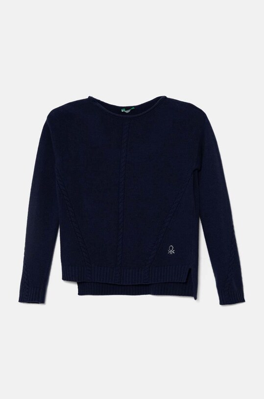 Детский шерстяной свитер United Colors of Benetton тонкий тёмно-синий 1244C106X.G.Seasonal