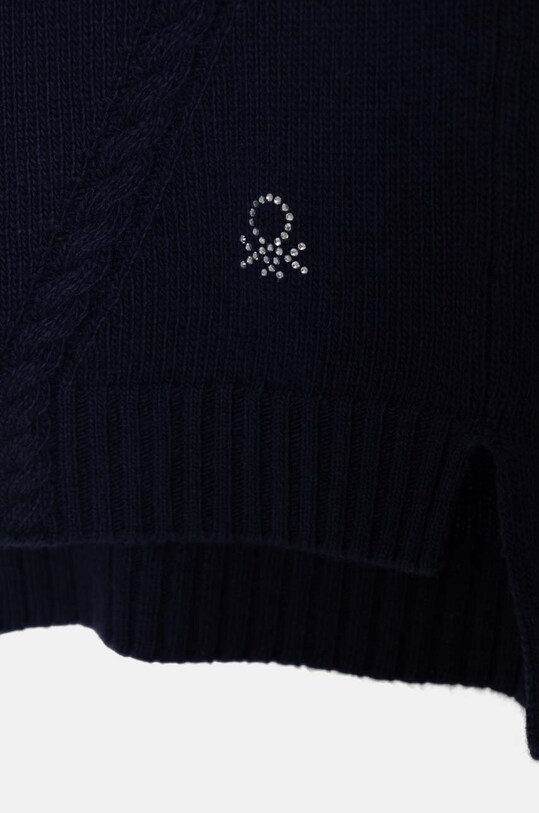 Девочка Детский шерстяной свитер United Colors of Benetton 1244C106X.G.Seasonal тёмно-синий