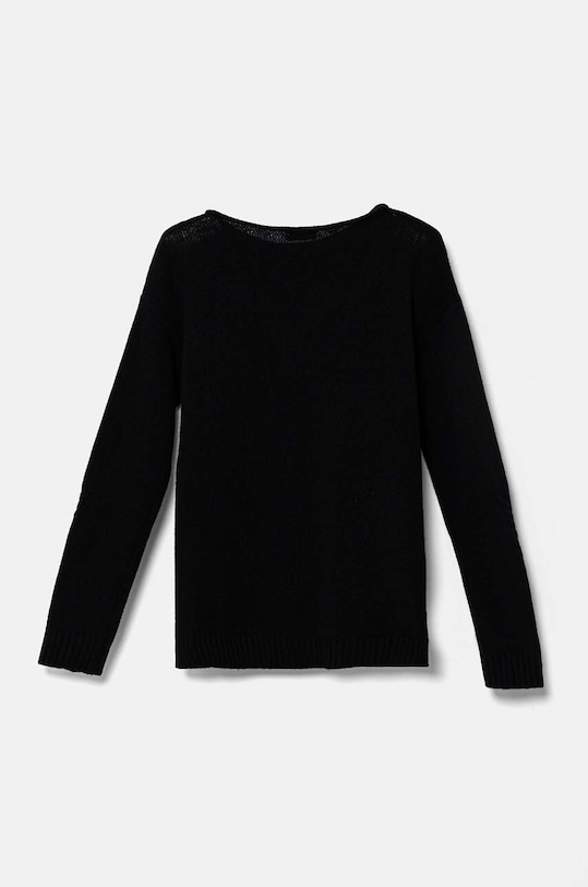 Вовняний дитячий светр United Colors of Benetton 1244C106X.G.Seasonal чорний AW24