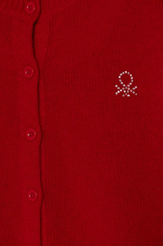 Dziewczynka United Colors of Benetton kardigan wełniany dziecięcy 1244C500N.G.Seasonal czerwony