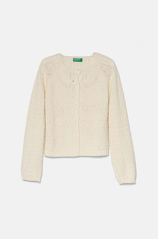 Detský kardigan s prímesou vlny United Colors of Benetton s prímesou vlny béžová 1076G500J.P.Seasonal