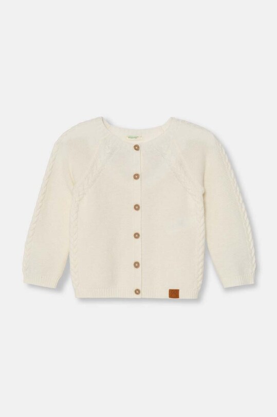 United Colors of Benetton cardigan din amestec de lână pentru bebeluși melanj bej 1032A500T.W.Seasonal