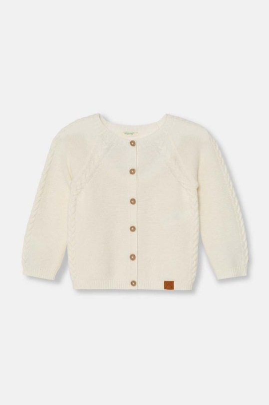 United Colors of Benetton kardigan z domieszką wełny niemowlęcy melanż beżowy 1032A500T.W.Seasonal