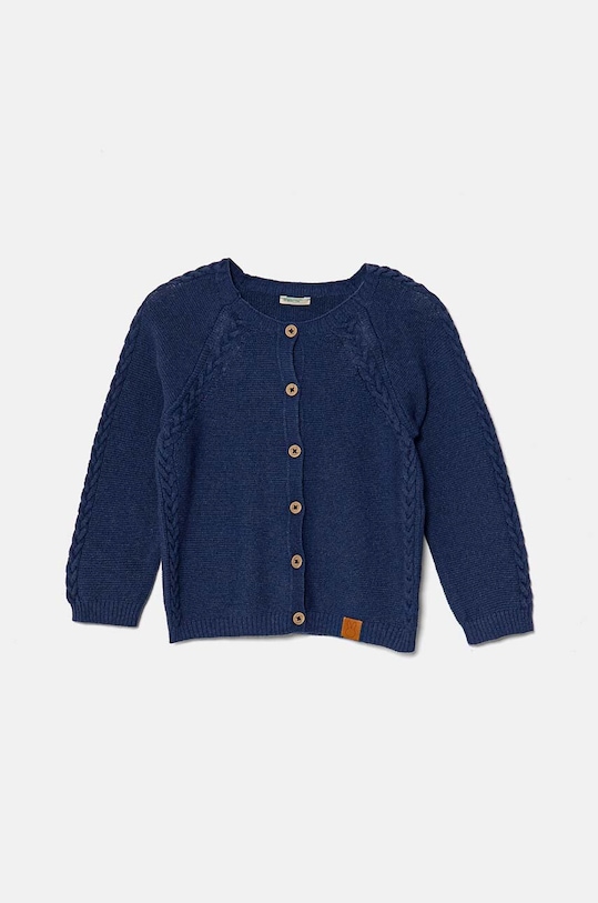 United Colors of Benetton kardigan z domieszką wełny niemowlęcy melanż granatowy 1032A500T.W.Seasonal