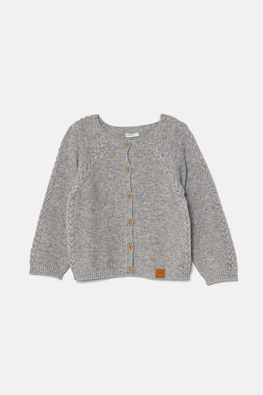 United Colors of Benetton cardigan din amestec de lână pentru bebeluși melanj gri 1032A500T.W.Seasonal