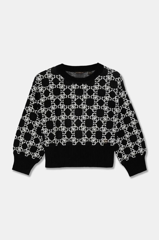 Детский свитер с примесью шерсти Guess с добавлением шерсти чёрный J4BR04.Z3K10.9BYH