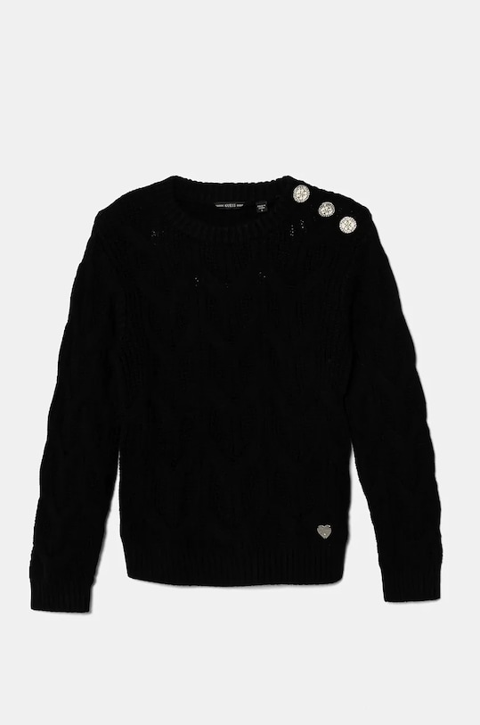 Guess sweter z domieszką wełny dziecięcy z domieszką wełny czarny J4BR09.Z37L1.9BYH