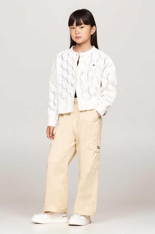 Tommy Hilfiger kardigan dziecięcy beżowy KG0KG08154.9BYH.