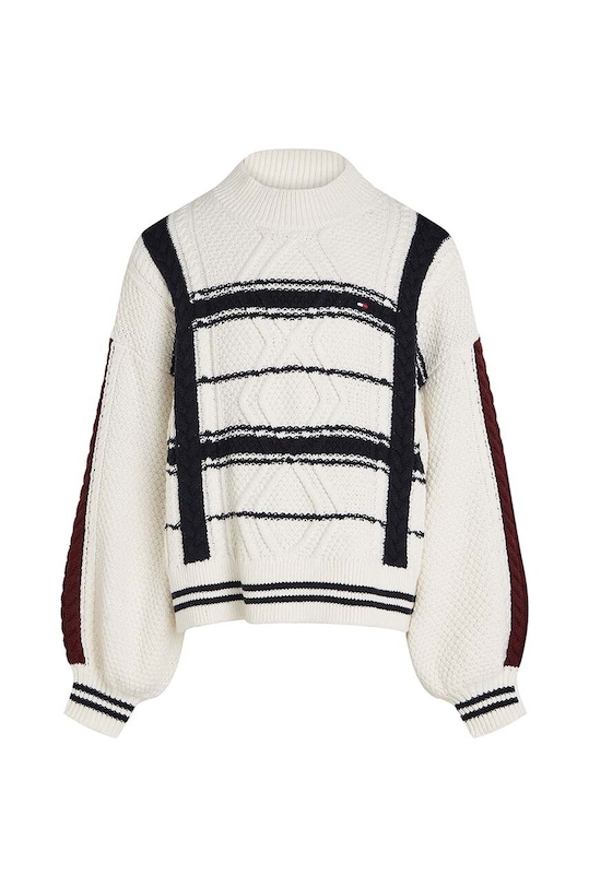 Tommy Hilfiger gyerek gyapjúkeverékből készült pulóver KG0KG08158.9BYH. bézs AW24