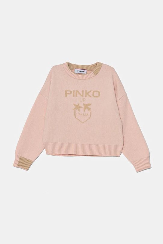 Pinko Up sweter dziecięcy pozostałe różowy F4PIBGJP108