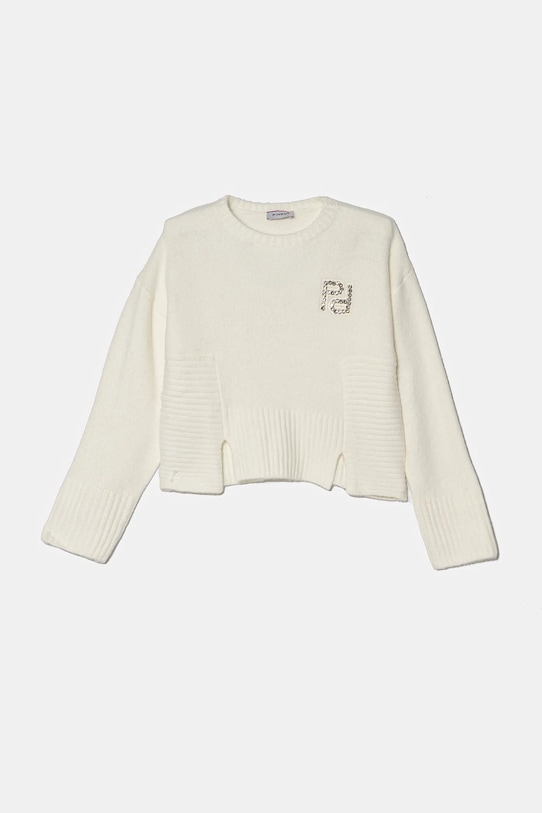Детский свитер Pinko Up аппликация белый F4PIJGJP016