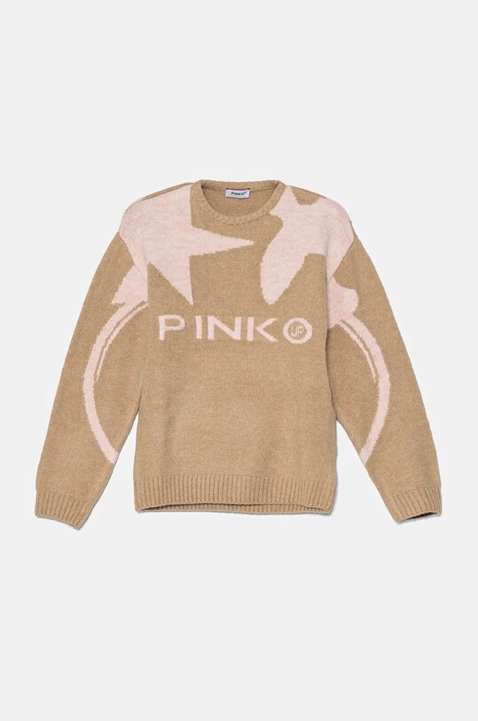 Pinko Up pulover copii cu modele bej F4PIJGJP079