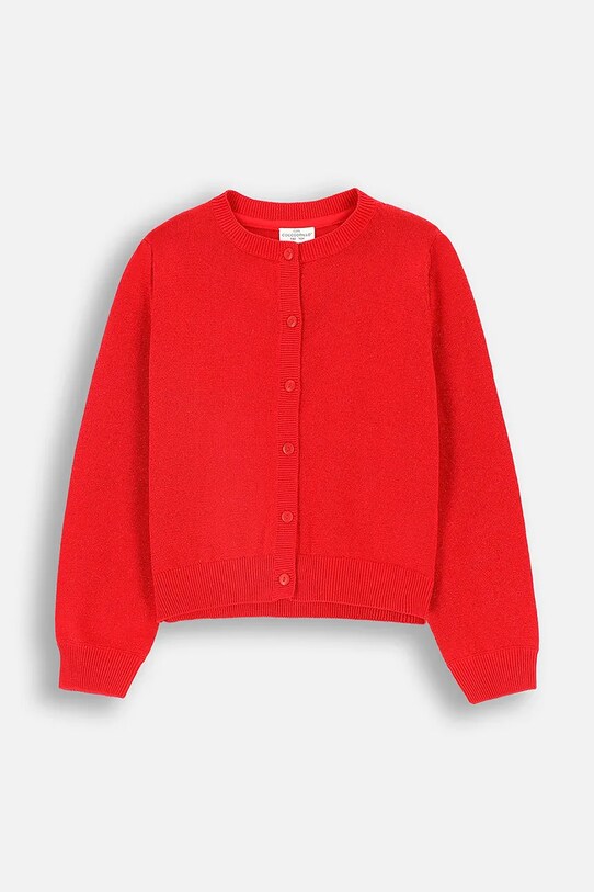 Coccodrillo kardigan dziecięcy ZC4172201EJG czerwony AW24