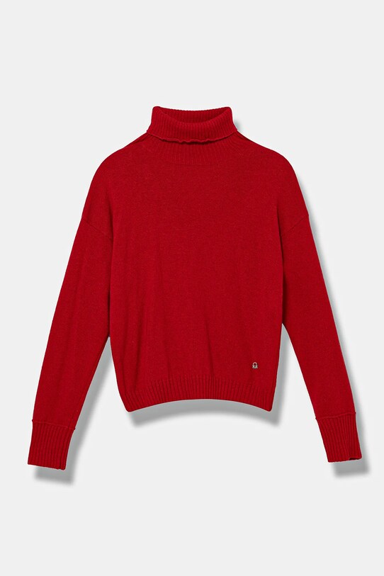 United Colors of Benetton sweter z domieszką wełny dziecięcy z domieszką wełny czerwony 106WC200G.G.Seasonal