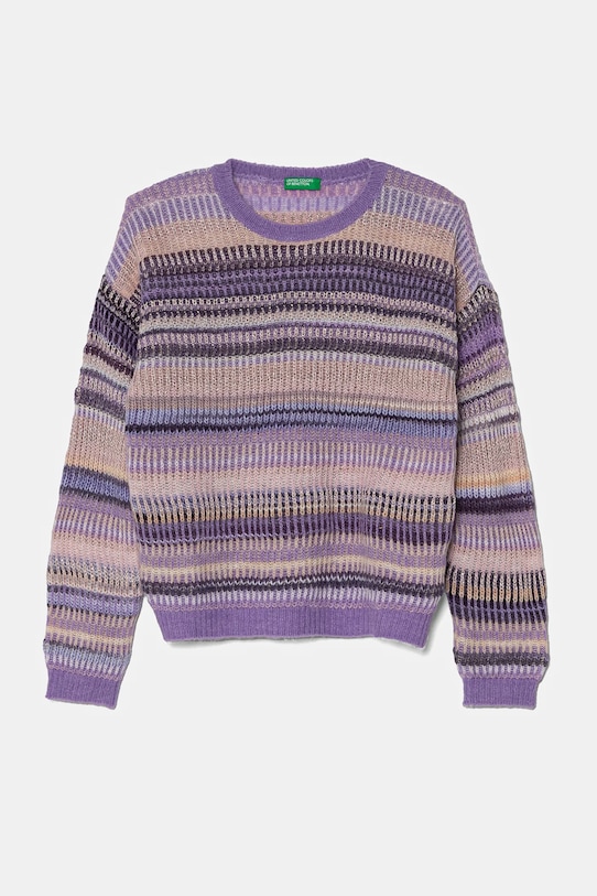 United Colors of Benetton sweter z domieszką wełny dziecięcy z domieszką wełny fioletowy 116QQ107L.G.Seasonal