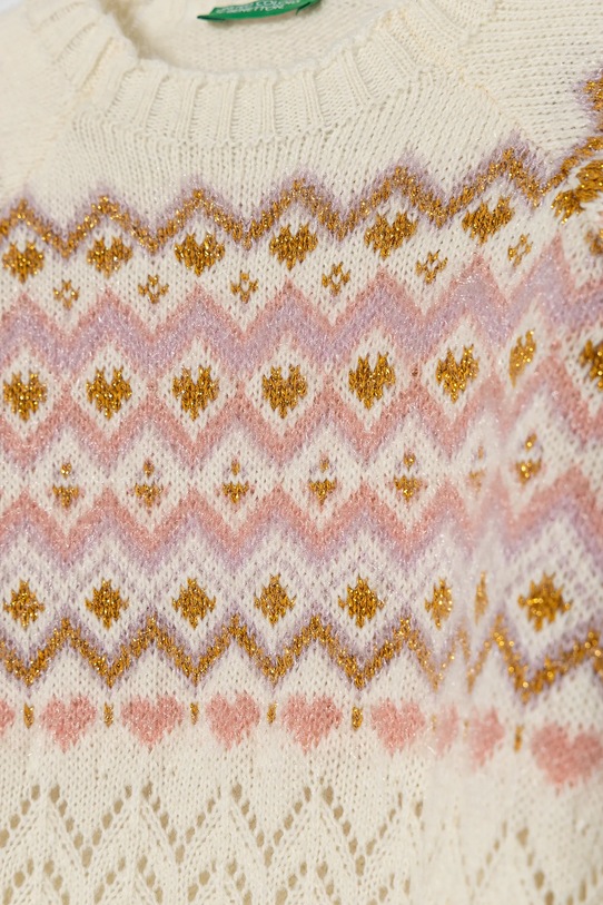 Djevojčice Dječji pulover s postotkom vune United Colors of Benetton 1176Q107K.G.Seasonal bež