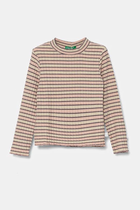 United Colors of Benetton longsleeve dziecięcy wzorzyste beżowy 3GDAG200X.P.Seasonal