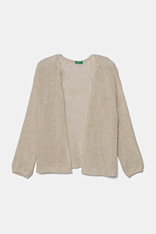 Кардиган с примесью шерсти United Colors of Benetton с добавлением шерсти бежевый 136QC601M.G.Seasonal