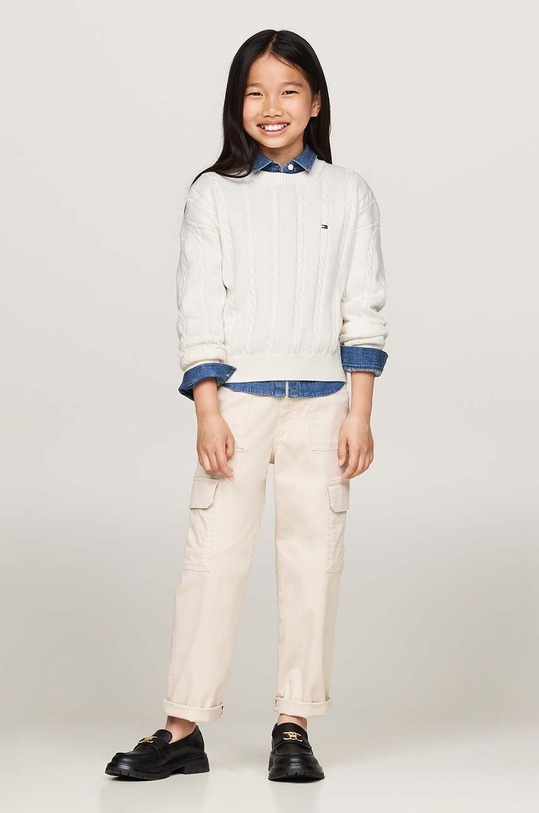 Tommy Hilfiger sweter bawełniany dziecięcy KG0KG08547.9BYH.128.176 beżowy